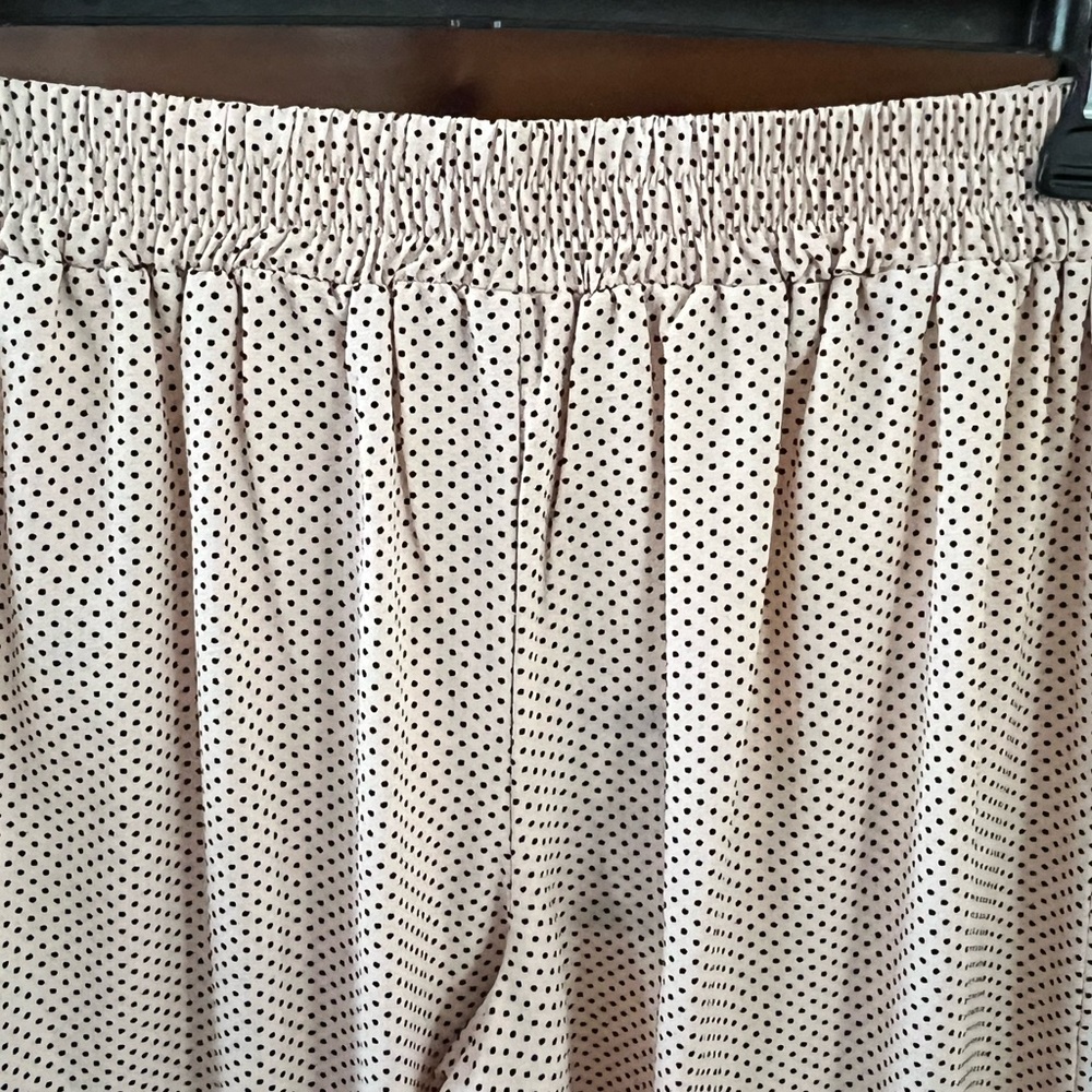 Adrianna Papell Women's Pink Polka Dot Wide Leg Pants Capris NWT Small - Picture 3 of 11
